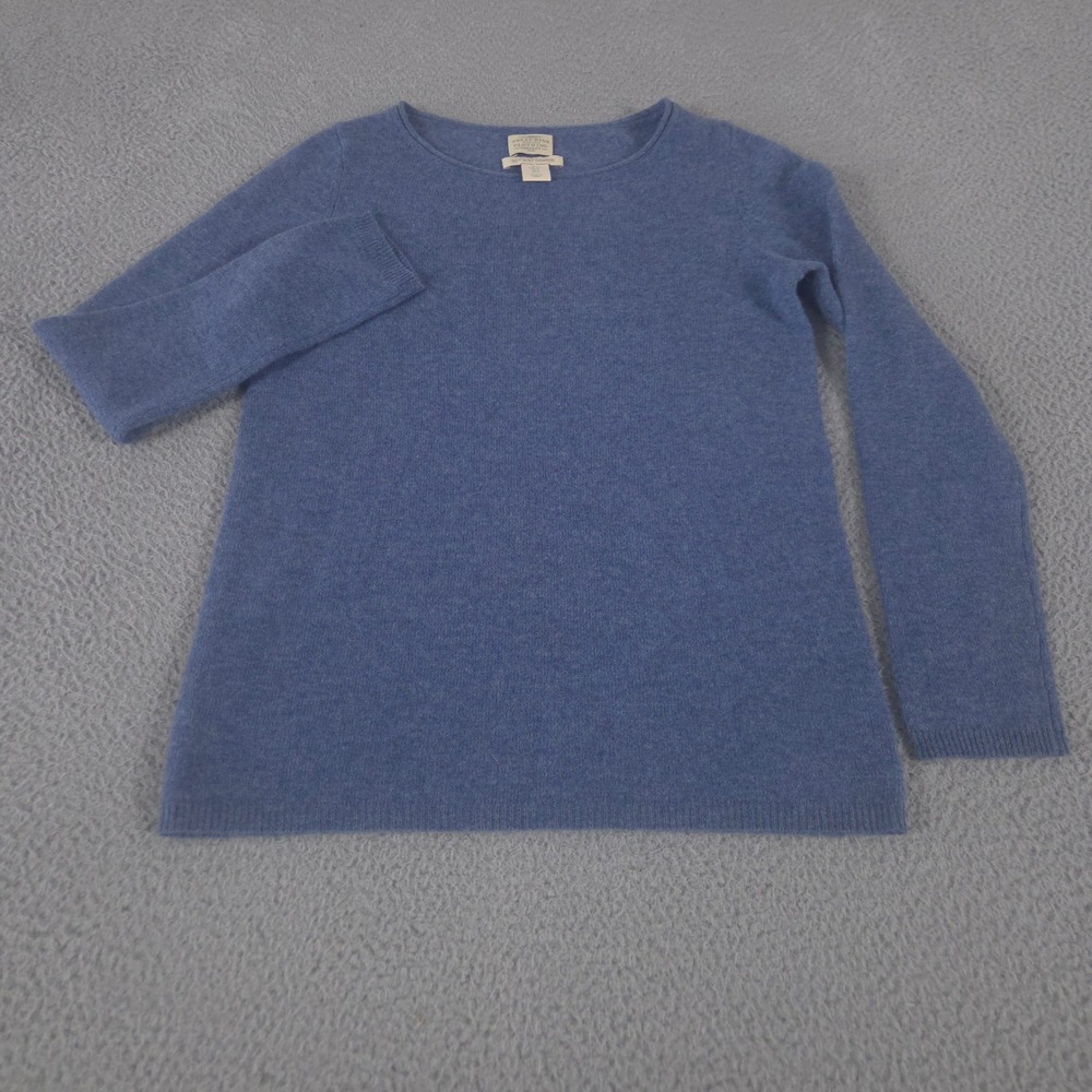 Telluride Clothing Co Sweater Womens S Blue 100% 2-Ply Cashmere Long Sleeve Crew